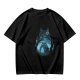 Olive T-shirt with Totoro Forest Silhouette Graphic Print