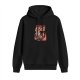 Black hoodie with 'Living in Hell' devil animal graphic print