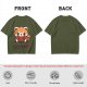 Olive T-Shirt with Cute Red Panda and I Just Don't Care Print