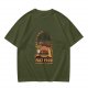 Olive T-Shirt With Sacred Fast Food Combo Graphic Print