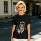 Olive T-shirt with Darth Vader holding a steaming coffee cup