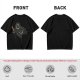 Olive T-Shirt With Dark Crow Holding Knife Graphic Print