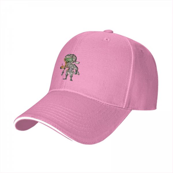 Black Baseball Cap With Cute Mummy Zombie Halloween Graphic