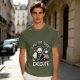 Olive t-shirt with cute grim reaper 'I put the cute in execute' print