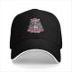 Black baseball cap with raccoon graphic and 'Sorry for the weird vibes I'm sober' text