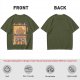Olive T-Shirt With Cat Gyoza Restaurant Illustration