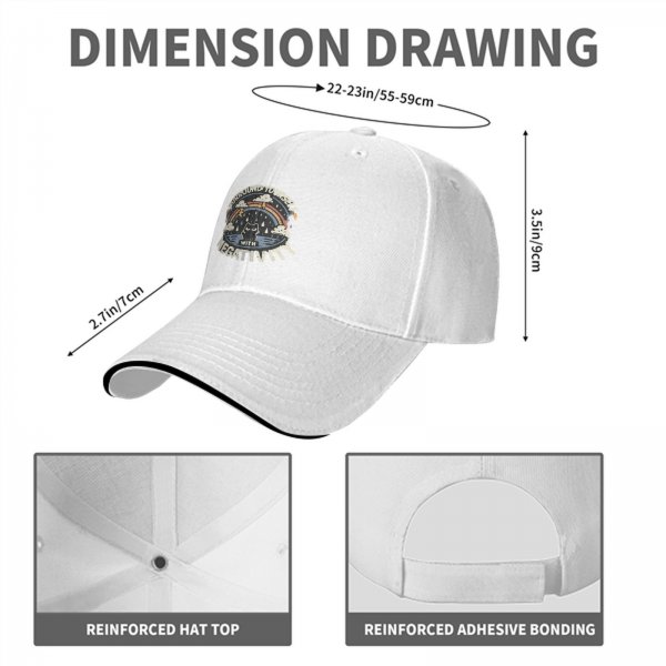 Black baseball cap with 'Surround Yourself With Negativity' graphic print