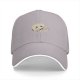 Black Baseball Cap With Cute Cartoon Character Holding A Tube Print