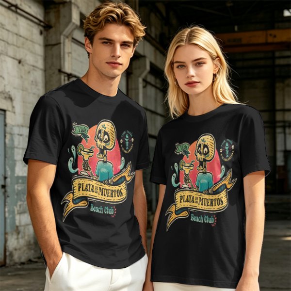 Playa de los Muertos Beach Club Skeleton Margarita T-Shirt