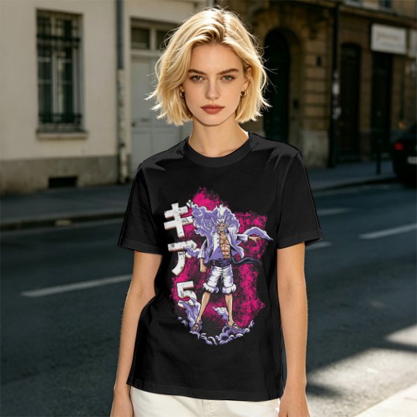 One Piece Gear 5 Luffy Graphic Olive T-Shirt