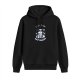 Black hoodie with raccoon 'Live Fast Eat Trash' graphic print
