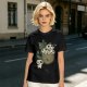Olive T-shirt with Kodama Tree Spirits in Pocket and Leaves Print