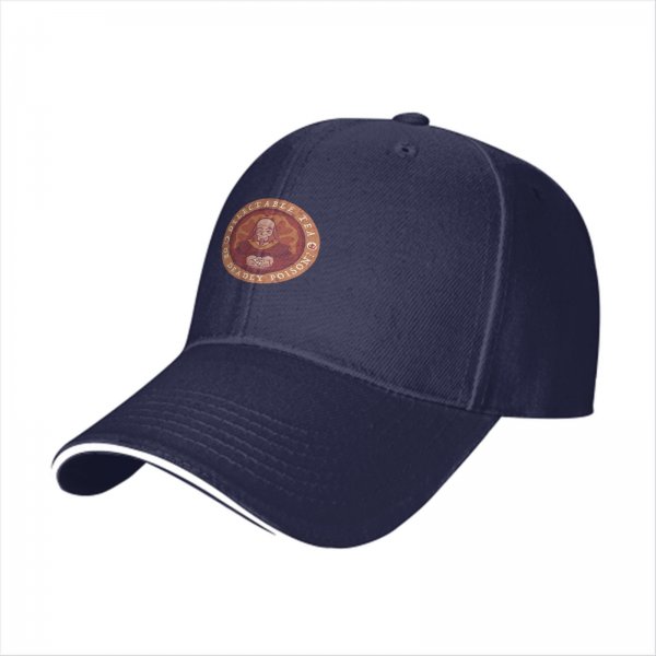 Black baseball cap with 'Delectable Tea or Deadly Poison' graphic