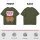Olive t-shirt with cute muffin graphic and playful text design