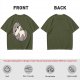 Olive Green T-Shirt with Cute Sleeping Otter Graphic