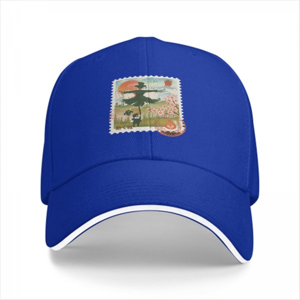 Black Baseball Cap with Howl's Moving Castle Scarecrow Stamp Art