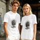 Olive T-Shirt With Skeleton Couple Embracing Red Heart Print