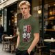 Olive Graphic T-Shirt with Dim Sum 41 Cartoon Characters