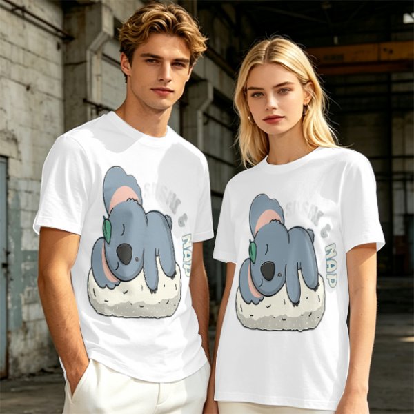 Olive T-Shirt with Sleeping Koala Nap Graphic