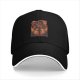Black Baseball Cap with Fiery Warrior Graphic Print