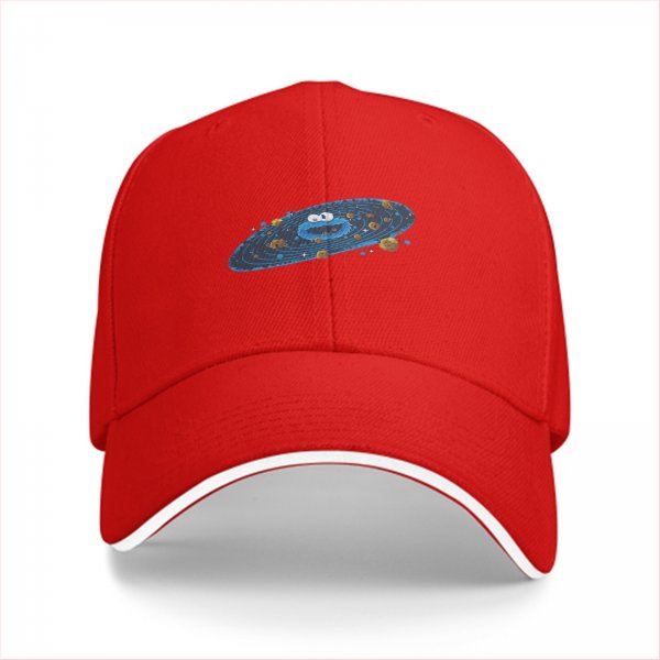 Black Baseball Cap With Cookie Monster Galaxy Print