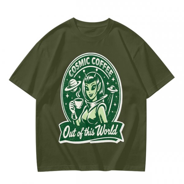 Cosmic Coffee Out of this World Alien T-Shirt