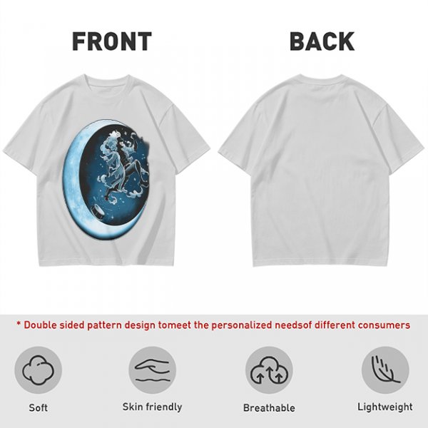 Olive T-Shirt With Crescent Moon And Dancing Spirit Graphic
