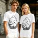 Olive Green T-Shirt With Sleeping Curled Cat Graphic Print