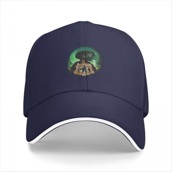 Black baseball cap with Attack on Titan anime graphic print