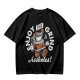 Olive graphic t-shirt with 'Enjoy the grind Assholes' coffee grinder mascot print