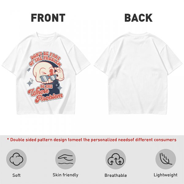 Olive Graphic T-Shirt With Sarcastic Skull Problem Quote
