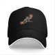 Black Baseball Cap With Flying Superhero Jet Pack Graphic