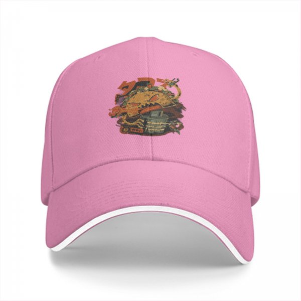 Black Baseball Cap With Vintage Dragon Taco Graphic Print