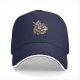 Black Baseball Cap With Floral Wolf Head Artwork Design