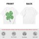 Olive Green T-Shirt With St. Patrick's Day Four-Leaf Clover Art