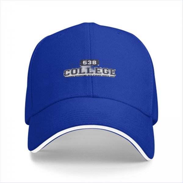 Black baseball cap with 538 COLLEGE embroidered design