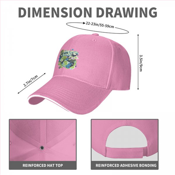 Black baseball cap with tiny drinks soda and alien graphic print
