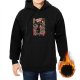 Black hoodie with retro Galactic War comic style graphic print