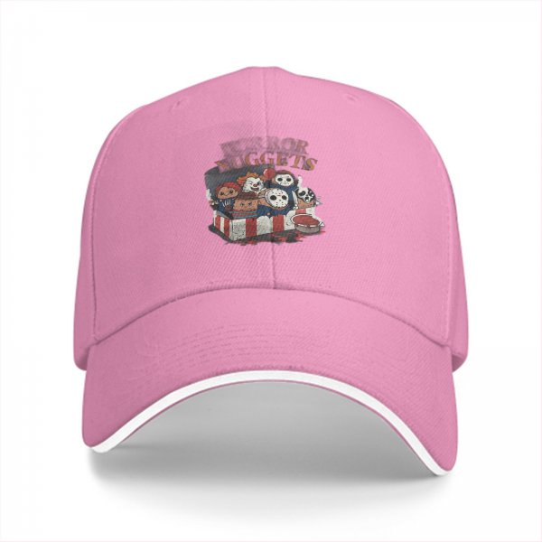 Horror Movie Characters Chicken Nuggets Graphic Baseball Cap