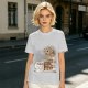 Owl on coffee books and caffeine mug graphic t-shirt