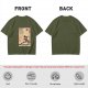 Olive t-shirt with firebender martial arts graphic print