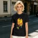 Olive T-Shirt With Sleeping Cosmic Cat And Planets Graphic