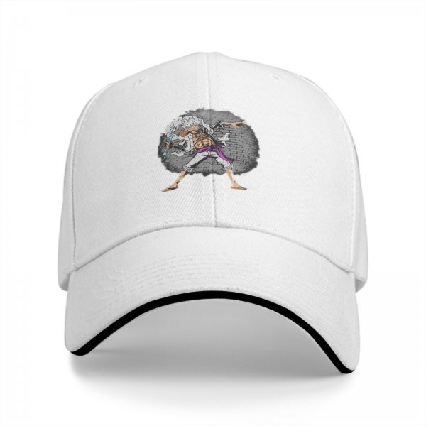 Black Baseball Cap with One Piece Gear 5 Luffy Graphic
