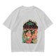 Olive graphic t-shirt with 'All My Plants Are Dead' dinosaur print