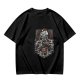 Olive T-shirt with Gothic Anime Character Group Graphic Print