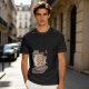 Olive T-shirt with cartoon pizza running on treadmill graphic