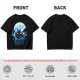 Olive T-Shirt Featuring Dragon Silhouette Under Full Moon