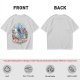 Olive T-Shirt with Whimsical Fantasy Character and Floral Art Print