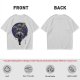 Olive T-shirt with dark anime elf mage holding staff and purple magic circle print