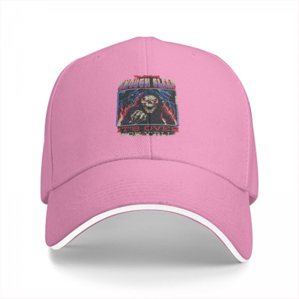 Black baseball cap with grim reaper graphic and enough sleep text